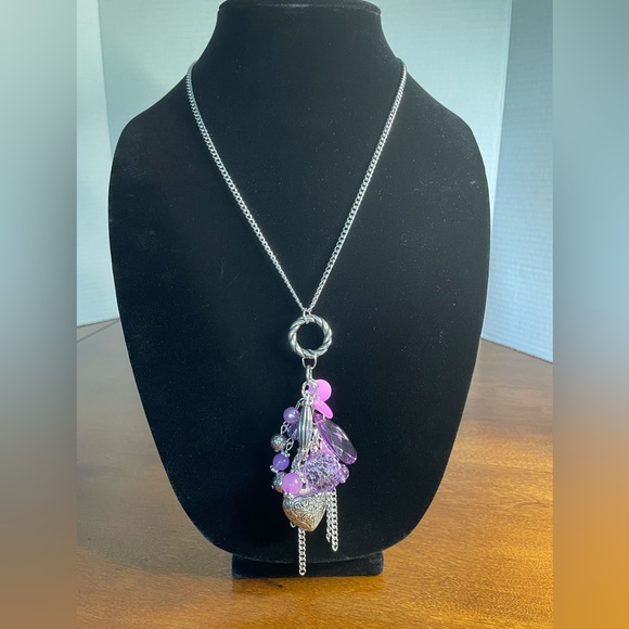 paparazzi Jewelry - Necklace And Earrings. Paparazzi Purple and Silver Tone, NWT